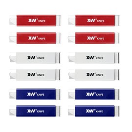 XW Handy Box Cutters, Retractable Razor Blade Carton Cutter for Opening Packages, Assorted Colors 12-Pack