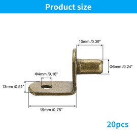 20Pcs Shelf Support Pegs,L-Shaped Support Shelf Bracket Pegs Metal Shelf Pegs Polished Nickel Steel Shelf Support Pegs Shelf Support Pegs Pin Bracket for Kitchen Cabinet Bookcase Closet(6cm)