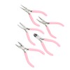 5pcs Mini Pink 4in Metal Pliers Set Kit Cutter Handwork