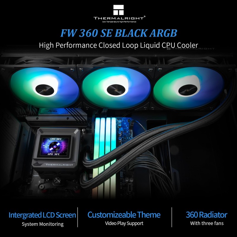 Thermalright FW360 SE ARGB Black CPU AIO,PC 360 Specification Water