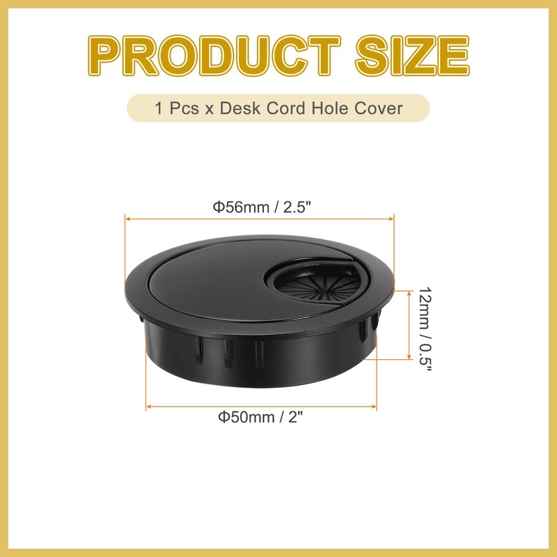 sourcing map Desk Hole Grommet 2 Inch(50mm), Zinc Alloy Round