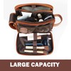 SYCARON Toiletry Bag for Men, Large Leather Shaving Kit Travel
