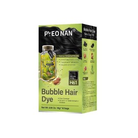 PYEONAN Unisex Bubble Hair Dye with Natural Plant Extracts, 2 in 1 Grey Coverage & Haircare Hair Dyeing Gel - Black or Dark Brown Coloring - Colour: Natural Black (1pc)