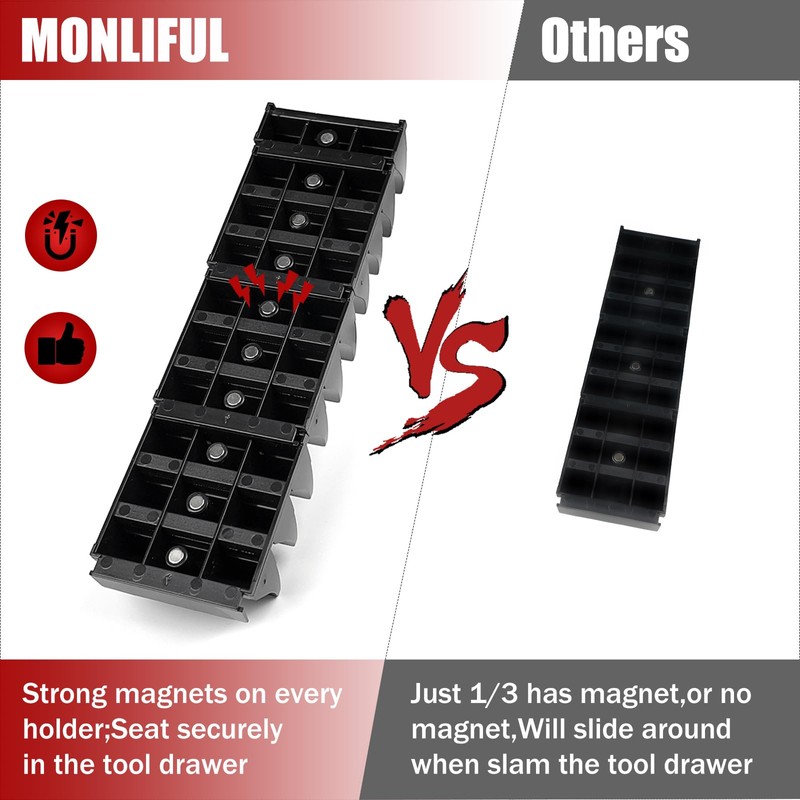 Monliful 48PCS Magnetic Modular Wrench Organizer Wrench Holder - Wrenchs