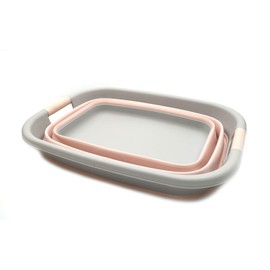 SAMMART 31L (8.1 Gallon) Collapsible Plastic Laundry Basket - Foldable Pop Up Storage Container-Portable Washing Tub-Space Saving Hamper/Basket, Water Capacity: 23L (6 Gallon) (1, Pink)