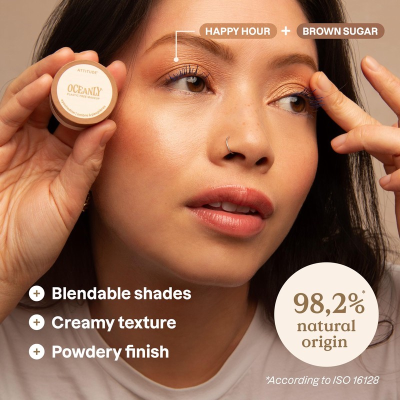 ATTITUDE Oceanly Eyeshadow, EWG Verified, Single Shimmer Cream Eyeshadow, Plastic-Free,