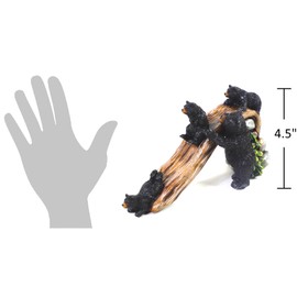 The Bridge Collection 4.5" Black Bear with Cubs on Slide Figurine - Black Bear Decor for Cabin, Mountain, Forest Decor for Home- Camping Decor for Home - Black Bear Family
