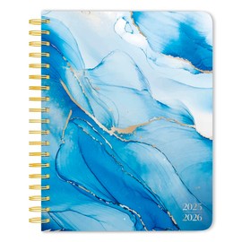 Crackled Blush | 2026 6 x 7.75 Inch 18 Months Weekly Desk Planner | Foil Stamped Cover | July 2025 - December 2026 | Plato | Planning Stationery