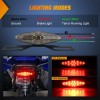 Nilight Motorcycle Tail Lights LED Brake Running Light with License