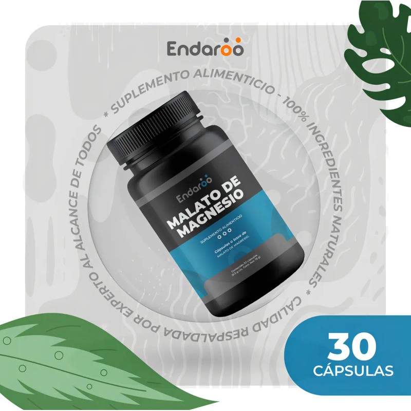 Malato Magnesio 500 Cápsulas Alta Absorción Gluten