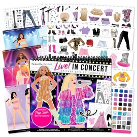 Fashion Angels Live! in Concert Sticker Stylist Fashion Set, Includes Concert Venue Style Boards, Popstar Silhouettes & 600+ Stickers, Ideal Gift for Kids & Teens