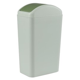 Dehouse 3 Gallon Plastic Trash Can with Swing Lid, Swing Top Garbage Bin, Green