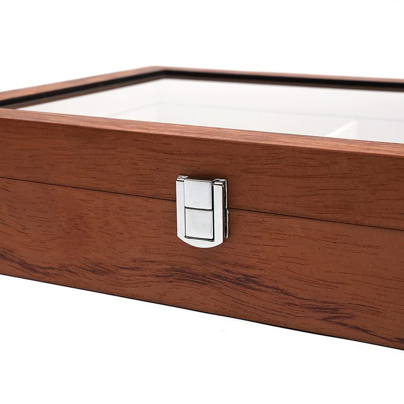 DOONARCES 8 Slots Brown Eyeglass Cases Wooden Sunglass Storage Display