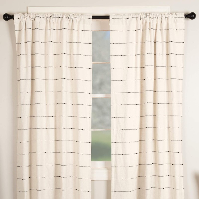 Piper Classics Farmcloth Stripe Panel Curtains, Set of 2, 84"