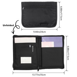 AMSGANK Car Glove Box Organiser, Universal Vehicle Document Storage Holder Wallet with Multiple Pockets for Glove Box, Registration, Insurance & Manuals - 24 x 17.5cm