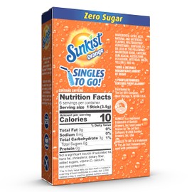 Sunkist Soda Orange Singles To Go Drink Mix, 12 Boxes with 6 Packets Each - 72 Total Servings