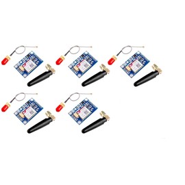 TECNOULAB SIM800L V2.0 5V Quad Band GSM GPRS Wireless with Antenna Cable Cap Pack of 5