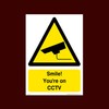 Smile! You're on CCTV Plastic Sign with 4 Pre-Drilled Holes