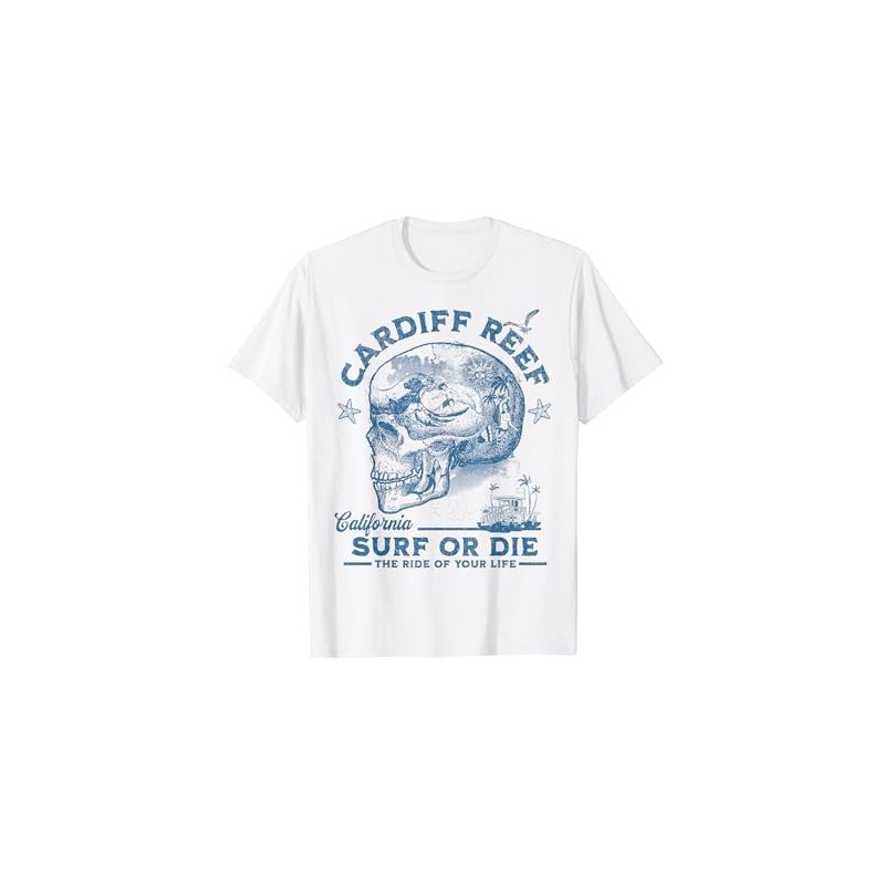 Cardiff Reef Beach Surfing Girl Pacific Ocean Surfboard Men's T-Shirt,