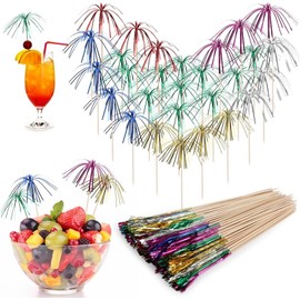 Zalaon 120 Pieces Cocktail Sticks Cocktail Sticks, 23 cm Cocktail Picks for Decorating Cakes, Fruits, Drinks, Palm Tree Cocktail Picks, Bars, Parties and Oktoberfest for Perfect Decoration