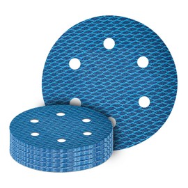 GZKTY Pack of 15 225 mm Velcro Sandpaper, Eccentric Sanding Discs, 6-Hole Grit 60 Sanding Pads for Random Orbital Sander, Sander, Giraffe Sander, Polishing Machine