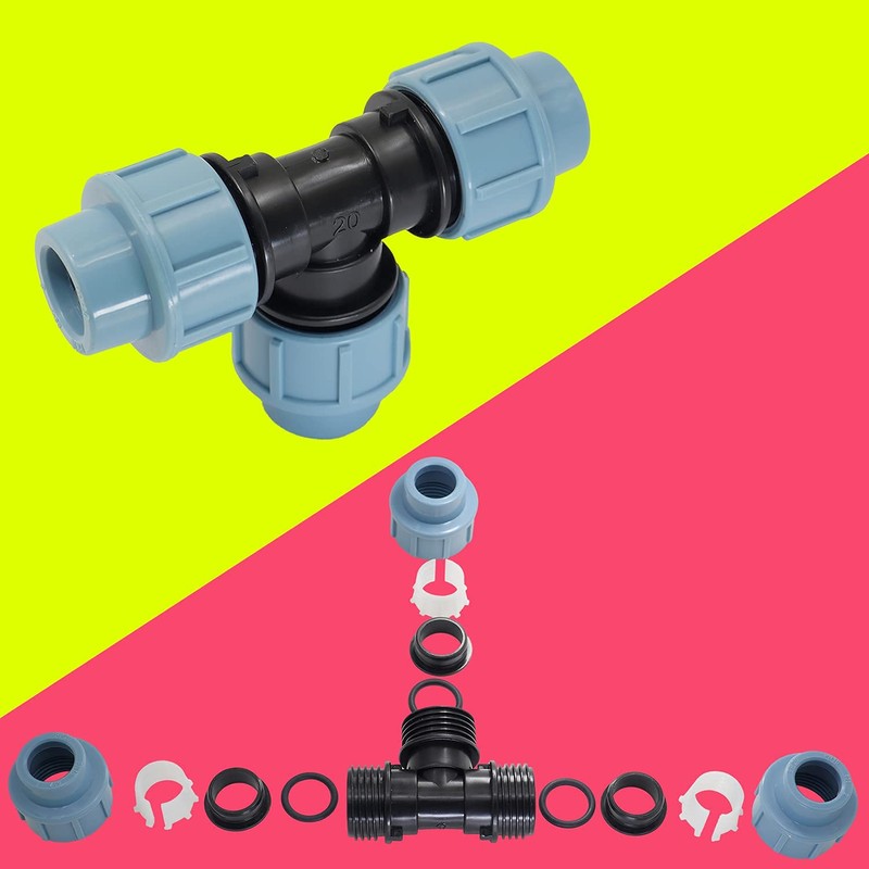 Casoter 20mm Diameter T-Shaped Female MDPE PP tee Water Adaptor,