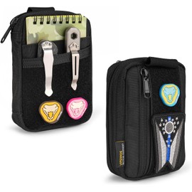 VIPERADE VE26 Small EDC Pouch Pocket Organiser,Multifunction Small Tools Pouch with 8 Pockets,EDC Multitools Organiser Pouch for Men,Small Admin Pouch with Velcro Area,Small Waist Bag -Black