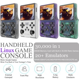 ONYAERS R40S Pro Handheld Game Console | Portable Mini Retro Gaming Console Built-in 30,000 HD Video Games | 3.5 Inch IPS Screen | 20+ Classic Emulators | 256GB Memory Card