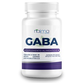 NAIMA, GABA, Ácido Gamma Aminobutírico,100 cápsulas | Suplemento Alimenticio 100% Puro | Ingredientes Naturales, Sin Aditivos | Relajación y Bienestar, Sueño Reparador