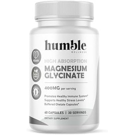 Glicinato de Magnesio para Relajación Muscular, Salud del Corazón, Nervios y Huesos en Cápsulas