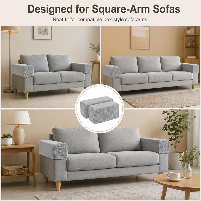2PCS Sofa Arm Covers, Jacquard Sofa Arm Protector Covers with