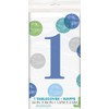 Blue Dots 1st Birthday Table Cover (137cm x 213cm) -