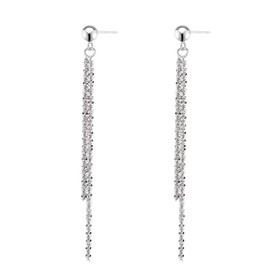 Long Earrings for Women, 925 Sterling Silver Tassel Earrings, Gift for Mother, Wife, Girls, Sterling Silver, Cinnabar