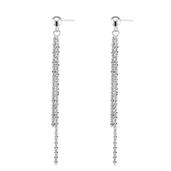 Long Earrings for Women, 925 Sterling Silver Tassel Earrings, Gift
