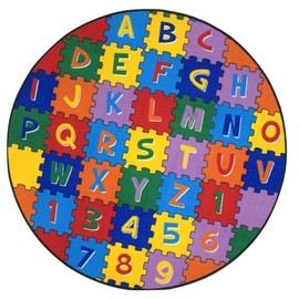 Kids/Baby Room/Daycare / Classroom ABC Puzzle (A-Z and 1-9) - Play Safely Learn Educational & Have Fun -Ideal Gift for Children Baby Bedroom Play Room Game Play Mat (8 Feet X 8 Feet Round)