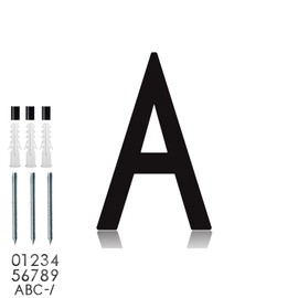 roslyong Floating House Number 5 Inch, Modern Outdoor Address Sign, Acrylic Solid Address Numbers with Nail Kit, Black Address Letter A