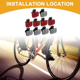 Partuto 10 Pcs Universal Cycling Reflector Kit - Plastic Red White