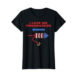 Love His Firecracker Matching Couple 4th Of July Girlfriend T-Shirt