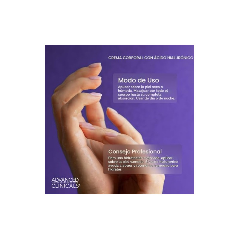 ADVANCED CLINICALS 2 PACK SET - CREMA CORPORAL ACIDO HIALURONICO
