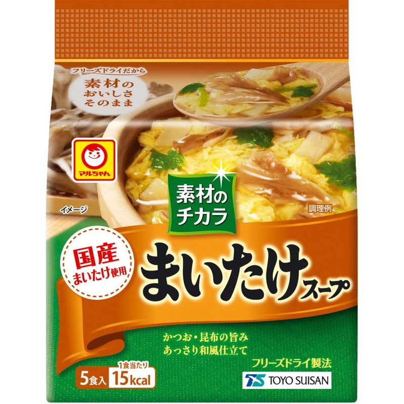 Maru-chan Power of Ingredients, Maitake Soup, Pack of 5, 0.7