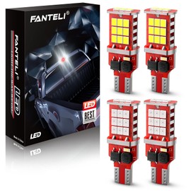 FANTELI 921 LED Bulb, Strobe 3rd Third Brake Light Bulb Red and Truck Cargo Bed Lights White, 300% Brighter Non-Polarity 194 912 T15 906 904 902 W16W, Pack of 4