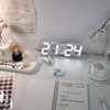 BuyWeek 3D LED Wall Clock, White Frame, Digital Alarm Clock,