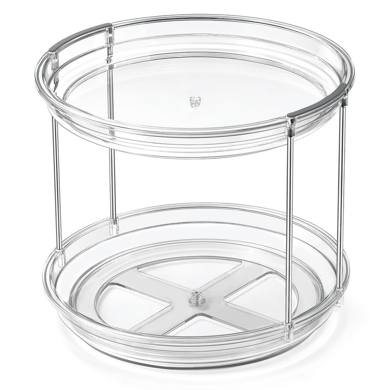 2 Tier Lazy Susan Turntable Organizer 9.25'' Rotating Spice Rack