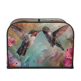 Toaster Cover 4 Slice with Hummingbird Pattern Dustproof Bread Maker Cover Fingerprint Bakeware Protection Wide Slot Toaster Bag Reusable Kitchen Small Appliance Cover