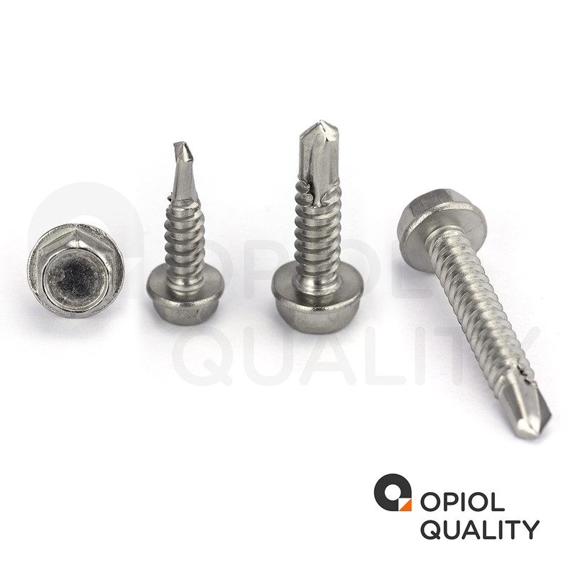 Self-drilling screws with hexagonal head and collar (shape K) 6.3