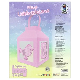 Ursus 18780026 Lantern Craft Set "My Favourite Lantern Pink", Complete Set for Making a Lantern Yourself, Includes Instructions (English language not guaranteed), Ideal for Saint Martin, Lantern