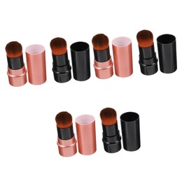 Baluue 6 Pcs Telescopic Brush Foundation Brush Portable Makeup Brush Blush Powder Brush Travel Powder Brush Blending Makeup Brush Travel Blush Brush Mushroom Makeup Brush Face Plastic Red