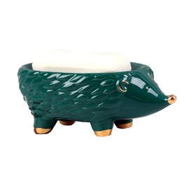 Queen-b Soap Rest Hedgehog Soap Dish Soap Holder Stylish Cute Drainer Tray Soap Face Wash Sponge Bathtub Bathroom Washroom Kitchen Sink Toilet (Green)