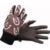 Ryda Childerns Horseshoe Design Leather Horse Riding Gloves (Brown, Extra