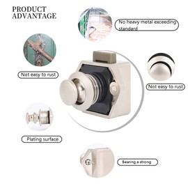 EUNEWR Push Button Catch Door Lock Furniture Lock Pack of 10 Keyless Cabinet Pull Lock Portable Metal Push Button for RV Drawer Cabinet Motorhomes Yachts Camping Caravan Boats Press Stud Buttons Metal